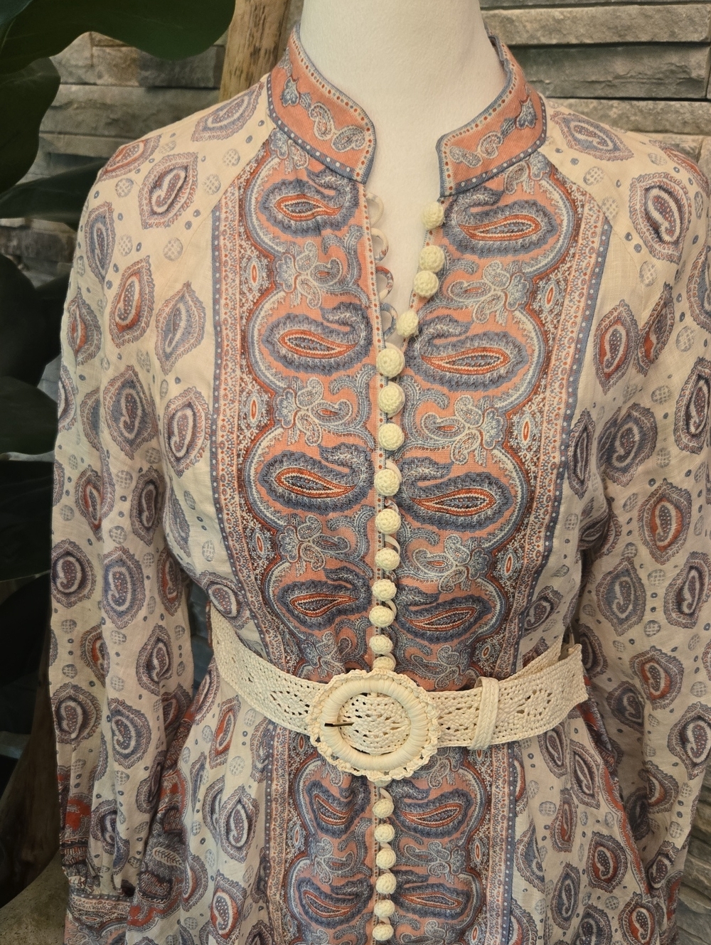 Zimmermann Paisley Belted Mini Dress - Picture 2 of 8